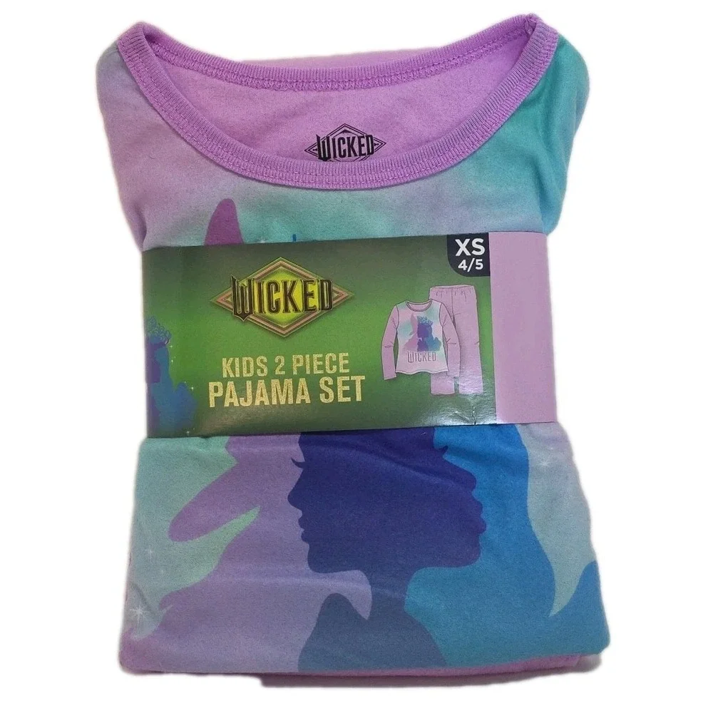 New WICKED KIDS 2 PIECE PAJAMA‎ SET SIZE XS 4/5 Purple Girls Comfy Sleepwear